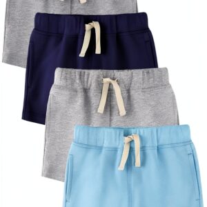 Baby Boys Cotton Shorts 4-Pack Soft Comfortable Toddler Wear-0