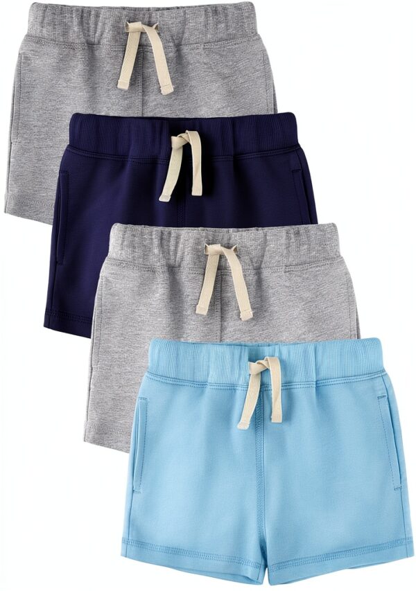 Baby Boys Cotton Shorts 4-Pack Soft Comfortable Toddler Wear-0