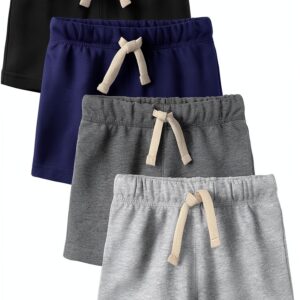 Cotton Boys Shorts Adjustable Drawstring Toddler Summer Wear-0