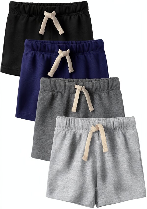 Cotton Boys Shorts Adjustable Drawstring Toddler Summer Wear-0