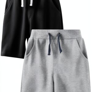 Toddler Boys Shorts French Terry Elastic Waistband Playwear-0