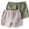 Little Planet Baby Shorts Organic Waffle Knit Drawstring-1