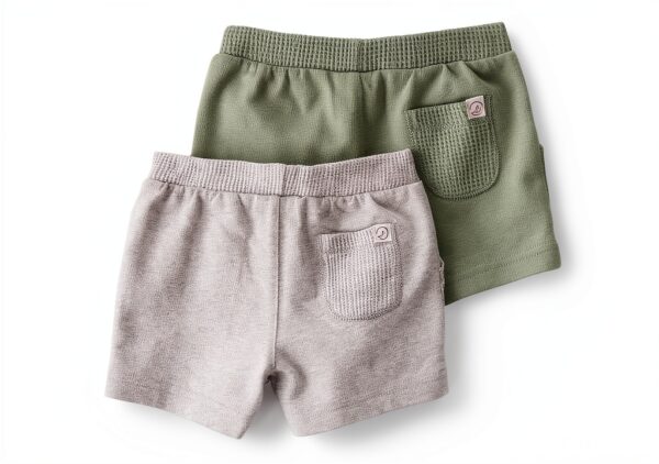 Little Planet Baby Shorts Organic Waffle Knit Drawstring-1