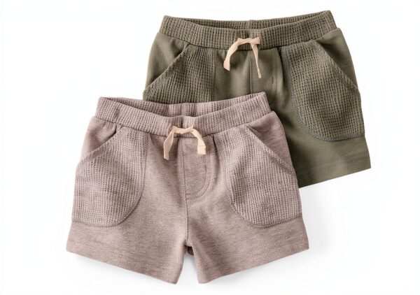 Little Planet Baby Shorts Organic Waffle Knit Drawstring-0