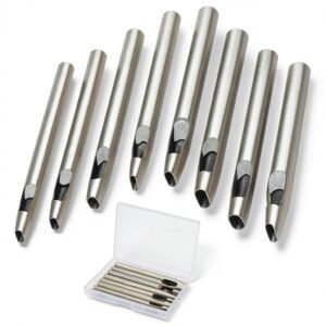 Boyistar Leather Hole Punch Set Steel 8 Sizes Oval Tool-0