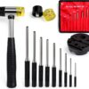 LFSEMINI Pin Punch Set with Universal Block and Double‑Sided Rubber-0