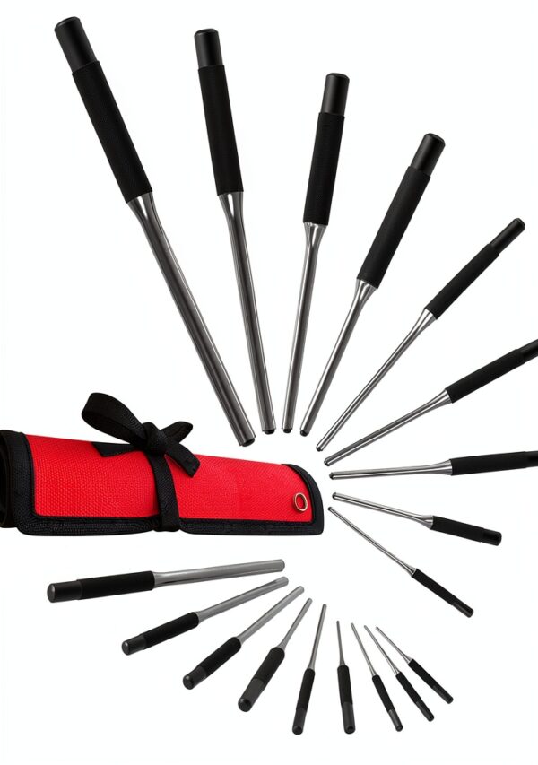 Pin Punch 9-Piece Set by Rettun Chrome Vanadium Steel-0