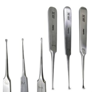 3 Pack of Crown Removal and Bridge Removal Hand-Pieces - with Flat Handle - Crown Remover System - German Stainless Steel-0