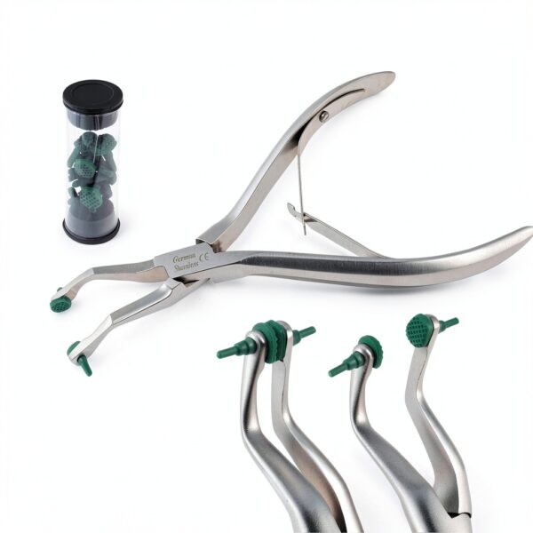 Dental Crown Gripper Remover Angled Surgical Pliers Made of Stainless Steel Comes with 10 Extra Silicone Tips Used for Removing Adjusting Temporary Crown Orthodontic Instrument-1
