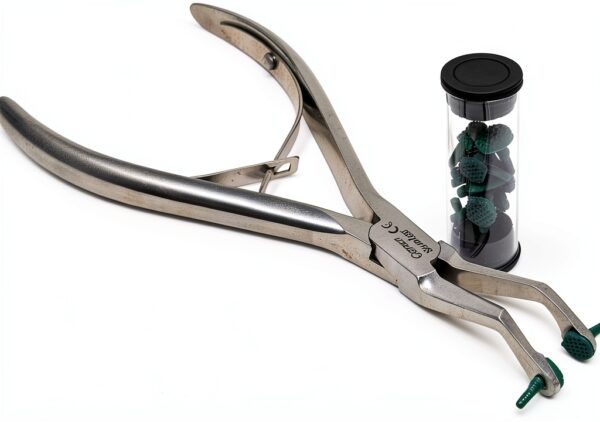 Dental Crown Gripper Remover Angled Surgical Pliers Made of Stainless Steel Comes with 10 Extra Silicone Tips Used for Removing Adjusting Temporary Crown Orthodontic Instrument-0